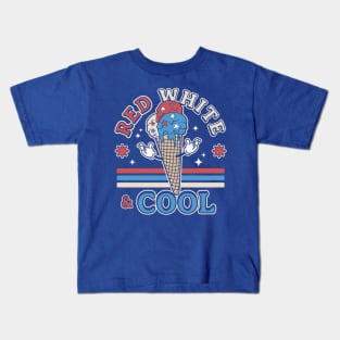 Red White and Cool - Patriotic Ice Cream - Funny 4th of July Kids T-Shirt